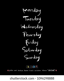 Hand drawn sketch calendar - Vector