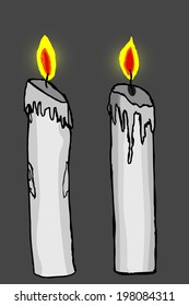 hand drawn sketch of candle