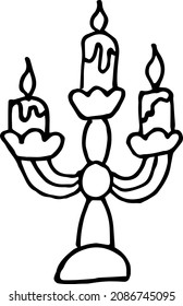 Hand drawn sketch of candlestick.Vector