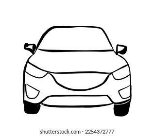 Hand drawn sketch car abstract vector design concept