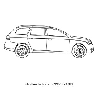 Hand drawn sketch car abstract vector design concept