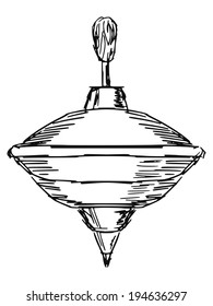 hand drawn, sketch, cartoon illustration of whirligig
