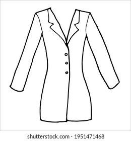 Hand drawn sketch classic jacket. Simple vector isolated outline