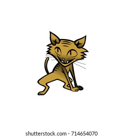 Hand drawn sketch of a clever cat, cute, playful, pet shop, buy and sell, white background, vector illustration
