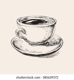 Hand Drawn Sketch Coffee Cup Vector Illustration