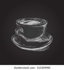 Hand Drawn Sketch Coffee Cup Vector Illustration