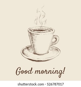 Hand Drawn Sketch Coffee Cup Vector Illustration
