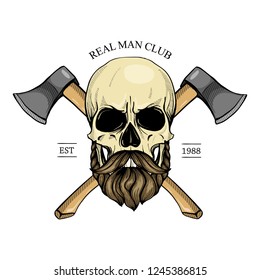 Hand drawn sketch, color skull