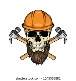 Hand drawn sketch, color skull