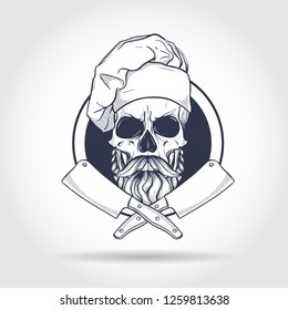 Hand drawn sketch, color skull
