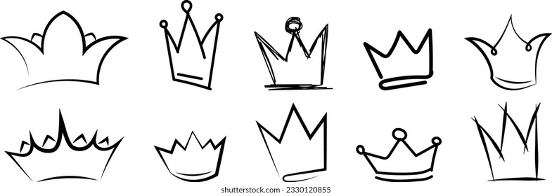 Hand Drawn Sketch of Crowns
