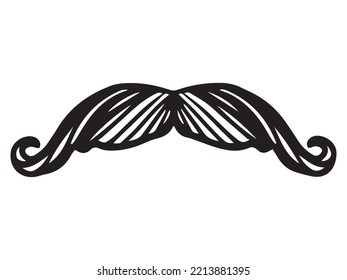 Hand Drawn Sketch Of Curled Mustache