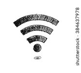 Hand drawn sketch doodle icon wifi. EPS 10.trendy vector illustration