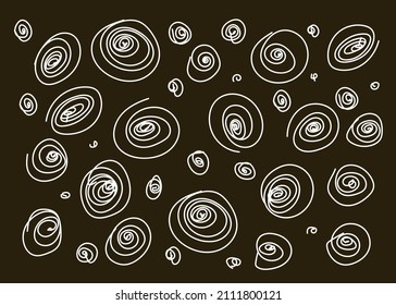Hand Drawn Sketch Doodle Irregular Geometric Spiral Backdround.