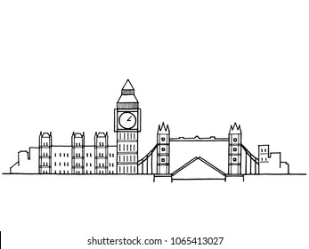 Hand Drawn Sketch Doodle London Landmark Stock Vector (Royalty Free ...