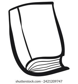Hand drawn sketch doodle style black line book icon.Vacation education reading school doodle concept vector illustration isolated.