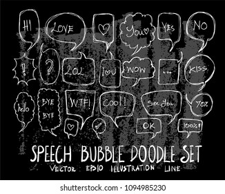 Hand drawn Sketch doodle vector bubble element icon set on Chalkboard
