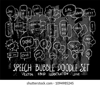 Hand drawn Sketch doodle vector bubble element icon set on Chalkboard