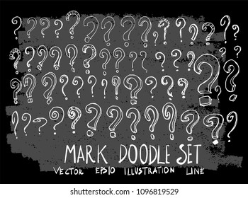 Hand drawn Sketch doodle vector mark element icon set on Chalkboard