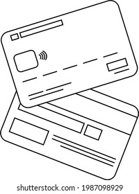 hand drawn sketch doodle vector illustration of  electronic ticket contactless wireless visa card	
