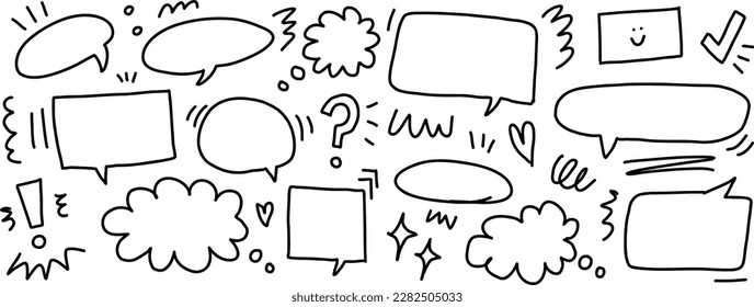Hand drawn sketch elements speech bubble
 - Shutterstock ID 2282505033