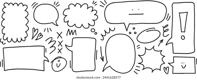 Hand drawn sketch elements speech bubble