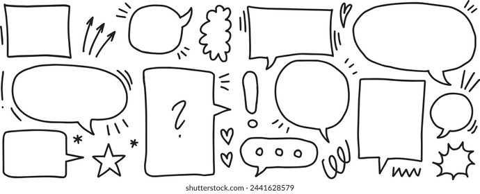 Hand drawn sketch elements speech bubble