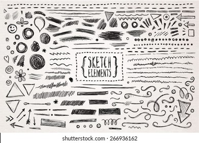 Hand Drawn Sketch Hand Drawn Elements. Vector Illustration.