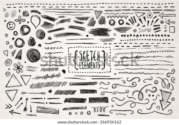 Hand Drawn Sketch Hand Drawn Elements Stock Vector (Royalty Free ...