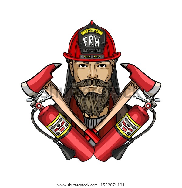 Hand drawn sketch fireman\
icon