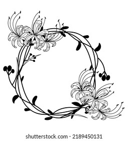 hand drawn sketch floral wreath