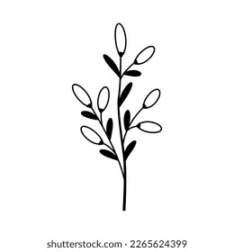 Flor de dibujo a mano aislada en fondo blanco.
Estilo simple de garabato.