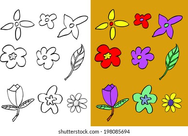 hand drawn sketch of flowers