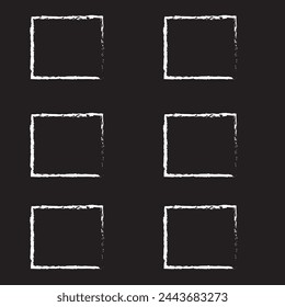 Hand drawn sketch frame vector. Simple doodle rectangle pencil frame border shape. Hand drawn doodle scribble border element for text quote template. Pencil brush stroke style. Vector illustration