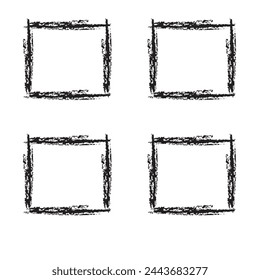 Hand drawn sketch frame vector. Simple doodle rectangle pencil frame border shape. Hand drawn doodle scribble border element for text quote template. Pencil brush stroke style. Vector illustration
