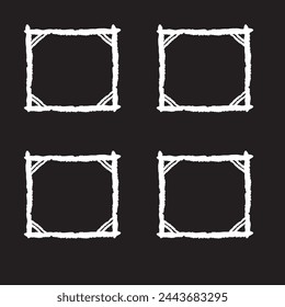 Hand drawn sketch frame vector. Simple doodle rectangle pencil frame border shape. Hand drawn doodle scribble border element for text quote template. Pencil brush stroke style. Vector illustration