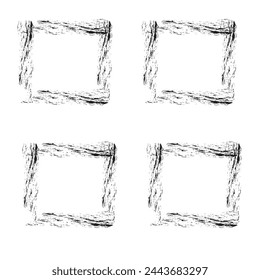 Vector de marco de boceto dibujado a mano. Simple doodle rectángulo lápiz marco borde forma. Elemento de borde de garabato dibujado a mano para plantilla de cita de texto. Estilo de trazo de pincel de lápiz. Ilustración de vector