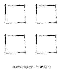 Hand drawn sketch frame vector. Simple doodle rectangle pencil frame border shape. Hand drawn doodle scribble border element for text quote template. Pencil brush stroke style. Vector illustration