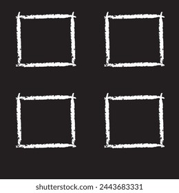 Hand drawn sketch frame vector. Simple doodle rectangle pencil frame border shape. Hand drawn doodle scribble border element for text quote template. Pencil brush stroke style. Vector illustration