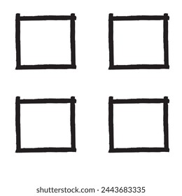 Hand drawn sketch frame vector. Simple doodle rectangle pencil frame border shape. Hand drawn doodle scribble border element for text quote template. Pencil brush stroke style. Vector illustration