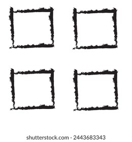 Hand drawn sketch frame vector. Simple doodle rectangle pencil frame border shape. Hand drawn doodle scribble border element for text quote template. Pencil brush stroke style. Vector illustration