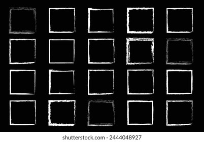 Hand drawn sketch frame vector. Simple doodle rectangle pencil frame border shape. Hand drawn doodle scribble border element for text quote template. Pencil brush stroke style .10 Eps