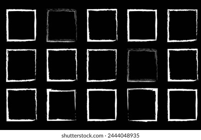 Hand drawn sketch frame vector. Simple doodle rectangle pencil frame border shape. Hand drawn doodle scribble border element for text quote template. Pencil brush stroke style .10 Eps