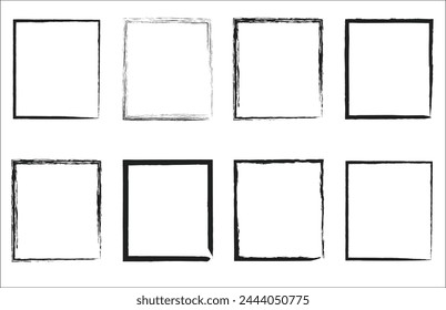 Vector de marco de boceto dibujado a mano. Simple doodle rectángulo lápiz marco borde forma. Elemento de borde de garabato dibujado a mano para plantilla de cita de texto. Estilo de pincelada de lápiz .10 Eps