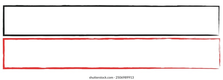Vector dibujado a mano del marco del bosquejo. Forma de borde de marco de lápiz rectángulo doodle simple. Dibujado a mano doodle garabato elemento de borde para la Plantilla de cita de texto. 