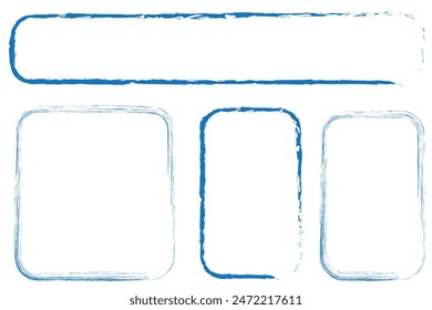 Hand drawn sketch frame vector.Simple doodle rectangle pencil frame border shape.Hand drawn doodle scribble border element for text quote template.Pencil brush stroke styleisolated on white background