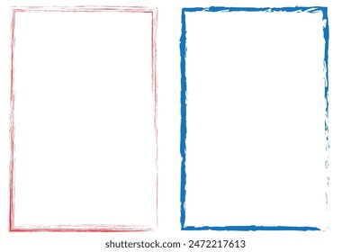 Vector dibujado a mano del marco del boceto.Forma simple del borde del marco del lápiz del rectángulo del doodle.Elemento dibujado a mano del borde del garabato para la Plantilla de la cita del texto.Estilo del trazo del pincel del lápiz aislado en fondo blanco