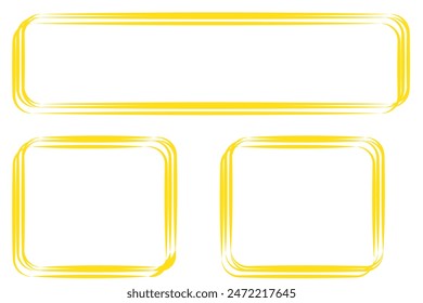 Hand drawn sketch frame vector.Simple doodle rectangle pencil frame border shape.Hand drawn doodle scribble border element for text quote template.Pencil brush stroke styleisolated on white background