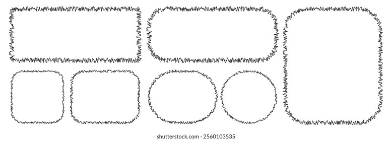 Hand drawn sketch frame vector.Simple doodle rectangle pencil frame border shape.Hand drawn doodle scribble border element for text quote template.Pencil brush stroke styleisolated on white background