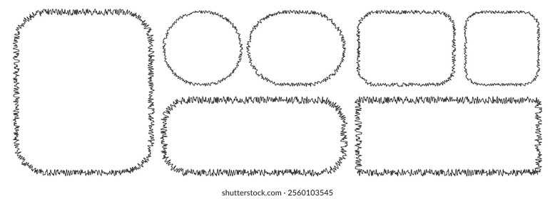 Hand drawn sketch frame vector.Simple doodle rectangle pencil frame border shape.Hand drawn doodle scribble border element for text quote template.Pencil brush stroke styleisolated on white background